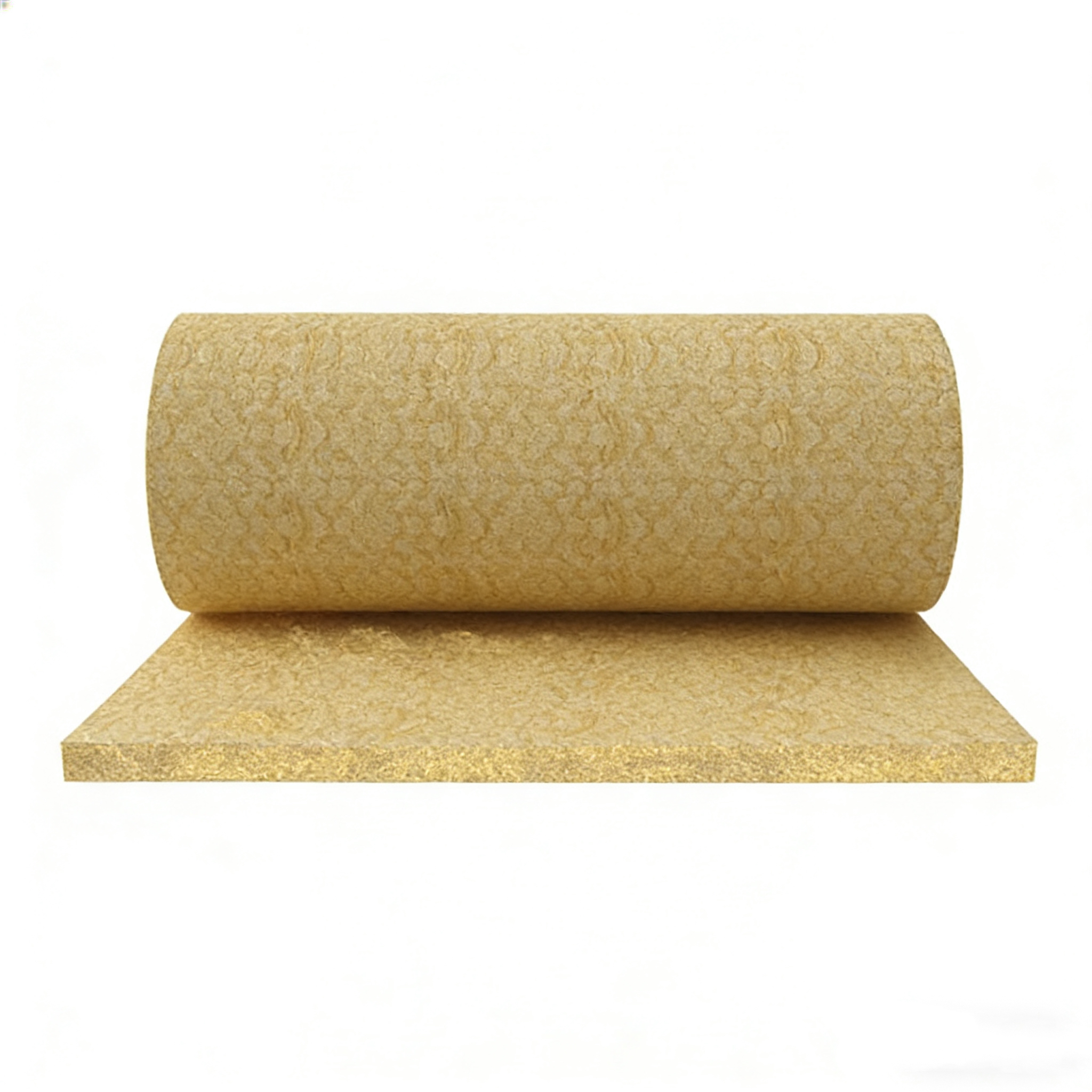 Glass wool insulation material being handled